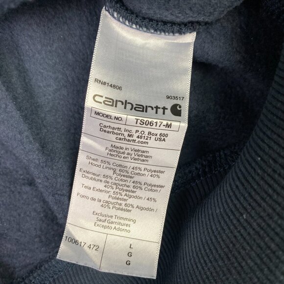 Lot of 2 Carhartt Rain Defender Hoodie Men's Large Blue Black Distressed Paint - Picture 6 of 15